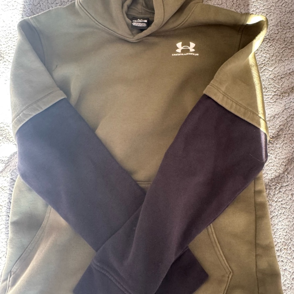 Under Armour Kids Hoodie in Olive and Black